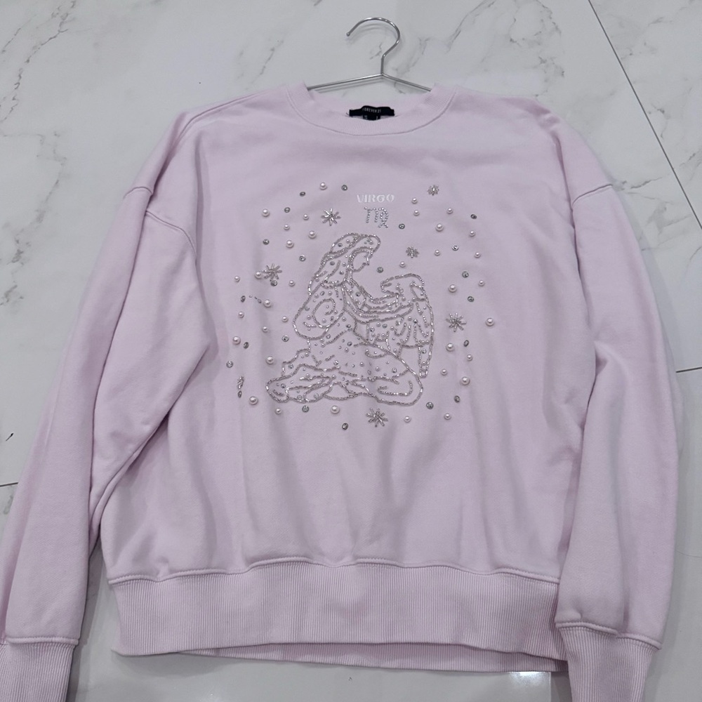Oversized bedazzled crewneck VIRGO